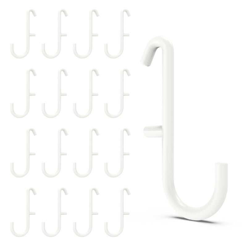 BFPeaky Pegboard Hooks ONLY for IKEA Skadis Pegboard, White, Pegboard Accessories, Compatible with IKEA SKADIS Pegboard, 16 Pack - Image 1